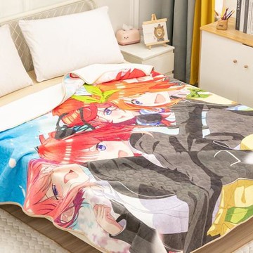 五等分花嫁毛毯卡通學生宿舍家用加厚空調毯牛奶絨辦公室沙發蓋毯