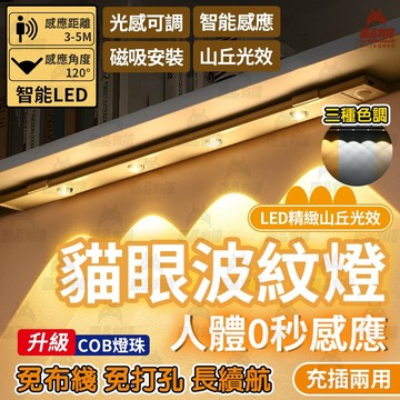 台灣秒出🔥 貓眼應燈燈 感應燈條 人體感應燈 波紋感應燈 Led感應燈 貓眼燈 櫥櫃燈 展示燈 床頭燈 磁吸燈 小燈