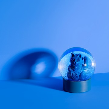 【DONKEY PRODUCTS】Lucky Cat 招財貓水晶球 (藍)