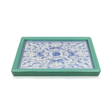 【C'est Chic】清盞香茗景德鎮青花瓷方茶盤-幅39cm-5色可選風化藍綠