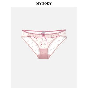 3件129|商場同款MYBODY內褲女清新小花朵提花性感網紗低腰三角褲