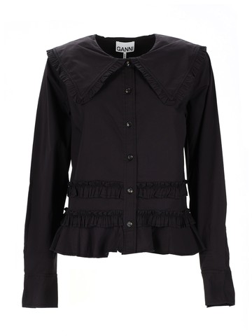 ganni ruffle shirt
