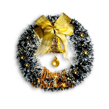 摩達客 11吋風尚雅墨綠刷白系金蔥彎絲聖誕花圈+20燈LED暖白光燈串 本島免運費