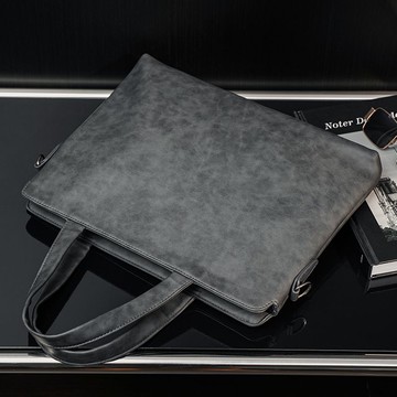 免運開發票 公文包 手提包 新款復古灰色手提包公文包 韓版男包潮流單肩包斜挎包電腦包 八折下殺ly11h