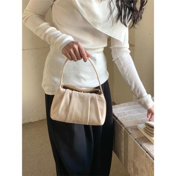 EMORRIN女包新款韓國小眾設計褶皺云朵手提包復古拼接斜挎單肩包