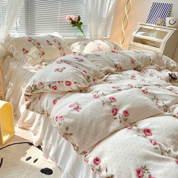 牛奶絨被套單件冬天法蘭珊瑚絨被罩200x230冬季ins公主風加絨被單