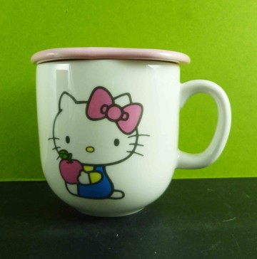 【震撼精品百貨】Hello Kitty 凱蒂貓~附蓋馬克杯-粉蘋果