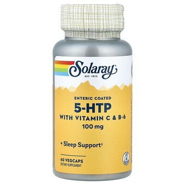 Solaray, 5-HTP 維生素 C + B-6，100 毫克，60 粒素食膠囊