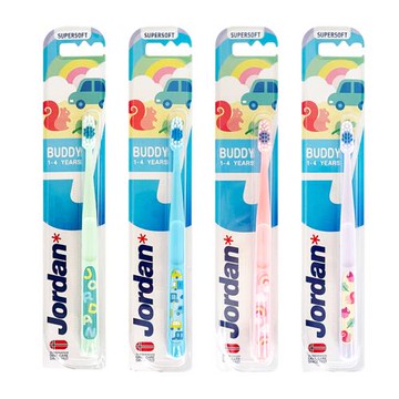 【JORDAN】麻吉麻吉1~4歲 超軟毛 兒童牙刷(挪威品牌 顏色隨機出貨)