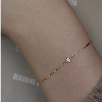 [December 台灣現貨]手鍊 手鍊女  純銀手鍊 手鏈 單鑽手鍊 純銀 純銀手鏈 手環 手鏈 銀手鍊 手飾 飾品