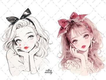 original sticker no.5686 人物貼紙 原創貼紙 人物貼紙 女孩貼紙 原創人物貼紙