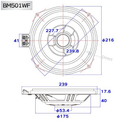 fd-bm501wf-05 純正交換 スリム ウーハー 3シリーズ F30 F31 F34GT