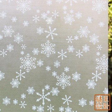【橘果設計】雪花 靜電玻璃貼 90X200CM 防曬抗熱 無膠設計 磨砂玻璃貼 可重覆使用 壁紙