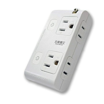 【太星電工MAXSTAR】AE034大間距2孔+3孔2開4插 分接式 旋轉插座 分接器