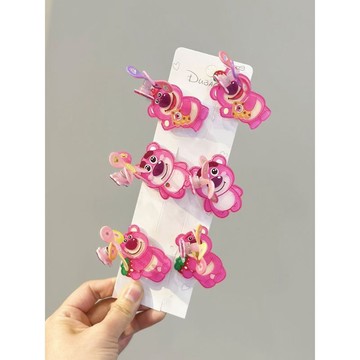 ✨臺灣出貨✨草莓熊邊夾小女孩賣萌小風車髮夾kt貓爆款飾品風車夾子兒童髮飾