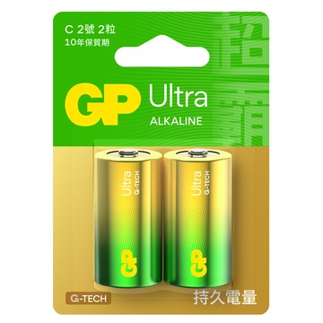 【超霸GP】2號(C)ULTRA特強鹼性電池2粒裝(吊卡裝1.5V鹼性電池)