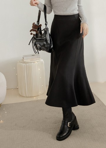 裁片毛呢魚尾裙