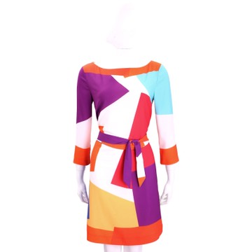 BOUTIQUE MOSCHINO 多彩色塊拼接七分袖洋裝