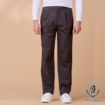 BARONECE 輕熟魅力休閒打摺褲_深灰(624175-16)