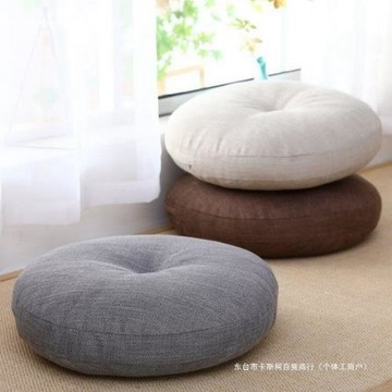 棉麻蒲團坐墊加厚布藝圓形日式陽臺飄窗榻榻米窗臺地板打坐可拆洗