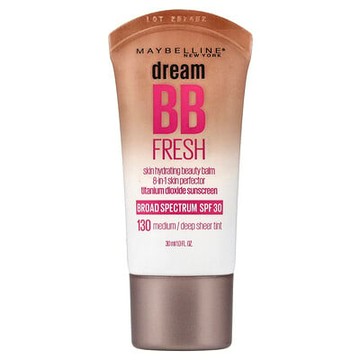 Maybelline, Dream BB Fresh，保濕型美膚霜，SPF 30，130 中/深調薄透色，1 液量盎司（30 毫升）
