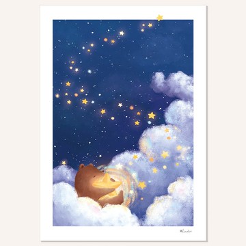 印刷裝飾畫 掛畫 無框畫【星星夜燈】