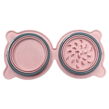 JDS 戶外遛狗便攜式旅行折疊碗  1個  粉紅色