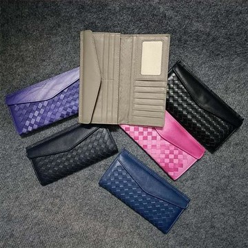 【巴黎精品】現貨+預購 真皮編織長夾真羊皮錢包短夾卡夾零錢包手拿包-經典復古大容量男女皮夾6色a1ke58