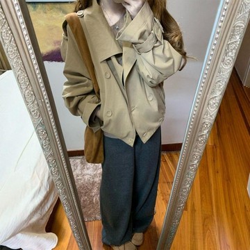『ATC』小個子秋裝女休閒風卡其色風衣外套女2026春秋季新款短款時尚高級感韓系