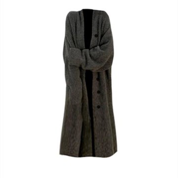 200斤高個慵懶風針織開衫毛衣中長款顯瘦外貿特大碼女裝速賣通潮