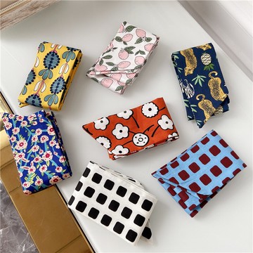 純棉絲巾小絲帶時尚絲帶女配飾印花長條細窄薄款復古百搭潮流發帶