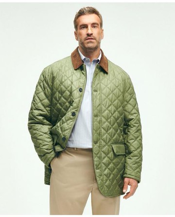 Brooks Brothers Men's Big & Tall Paddock Diamond Quilted Coat | Dark Green | Size 2X
