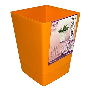 賀野 方形花盆  15.5 x 15.5 x 19 cm  橘色  2件