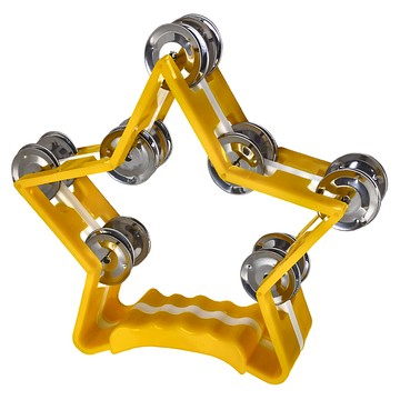 奧福打擊樂器 星型鈴鼓 KTV伴奏 雙排鈴 黃色 兒童音樂啟蒙  1個