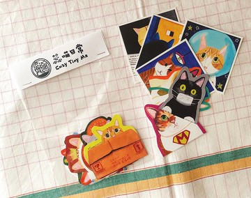 +蕊喵日常+手繪貓咪防水貼紙/文青/可愛風/原創插畫/任選5張100