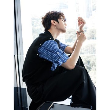 CHICERRO西西里男裝夏季新款小眾假兩件可拆卸拼條紋短袖T恤男潮