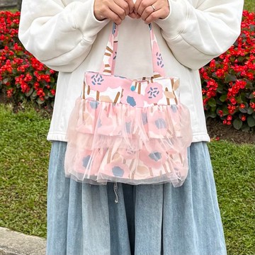 【客製】飄飄紗裙手提包/手提袋訂製(多色棉布圖案自選)
