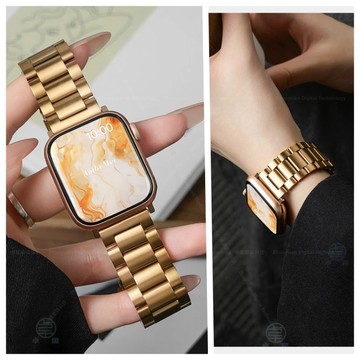 不鏽鋼三株金屬錶帶 適用 蘋果 Apple Watch S12 11 9 8 7 SE3 錶帶 Ultra 49mm