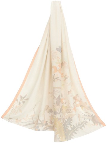 ETRO - floral-print detail scarf - men - Silk - One Size - Neutrals