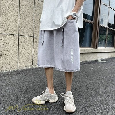 デニムパンツ メンズ 夏コーデ 新作 おしゃれ 日常感 韓国風 ゆったり ワイドパンツ ジーンズ パンツ デニム 着回し アウトドア お出かけ ハーフパンツ 膝丈 夏 通販 Lineポイント最大get Lineショッピング