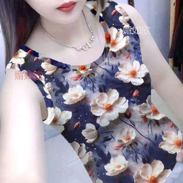 補貨上架🔄 撞色背心 女裝 無袖上衣 印花 2026新款 修身顯瘦 外穿 吊帶打底 夏日穿搭