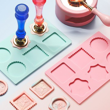💖免運！臺灣有貨💖新品火漆印章章頭硅膠定型模具 火漆印章蠟粒固定器圈模蓋印工具【可開票】