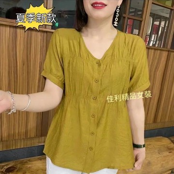 【雅韻衣櫥】雪紡襯衫女夏季新款漂亮時尚V領雪紡衫女襯衣氣質媽媽裝小衫上衣