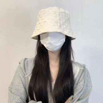 方塊褶皺泡泡格子漁夫帽子女夏ins日系復古時尚百搭顯臉小水桶帽