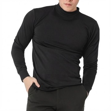 MI MI LEO 韓版圓領刷毛內著保暖衣 發熱衣 3件  L~XL  黑色