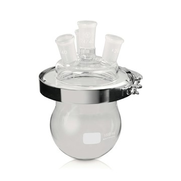 《台製》四口反應槽 圓底 日規 Flask, Reaction, Spherical (whole set)