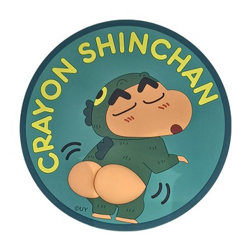 Shinchan 蠟筆小新 造型隔熱杯墊 PVC材質  13 x 13cm  1個  屁屁怪獸裝 綠色
