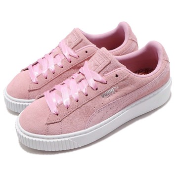 PUMA 休閒鞋 Platform Galaxy 女鞋 經典款 厚底 麂皮 球鞋 穿搭 粉 白 [36917201]