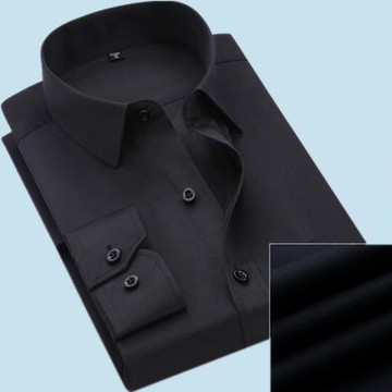 大號肥佬加肥加大碼純黑色襯衫男士長袖商務職業工作服職業正裝寸