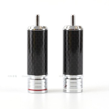 【促銷】碳纖維蒂銅鍍銠 RCA【M135】蓮花頭 鏤空設計 RCA端子 音頻接頭 音頻蓮花頭 RCA